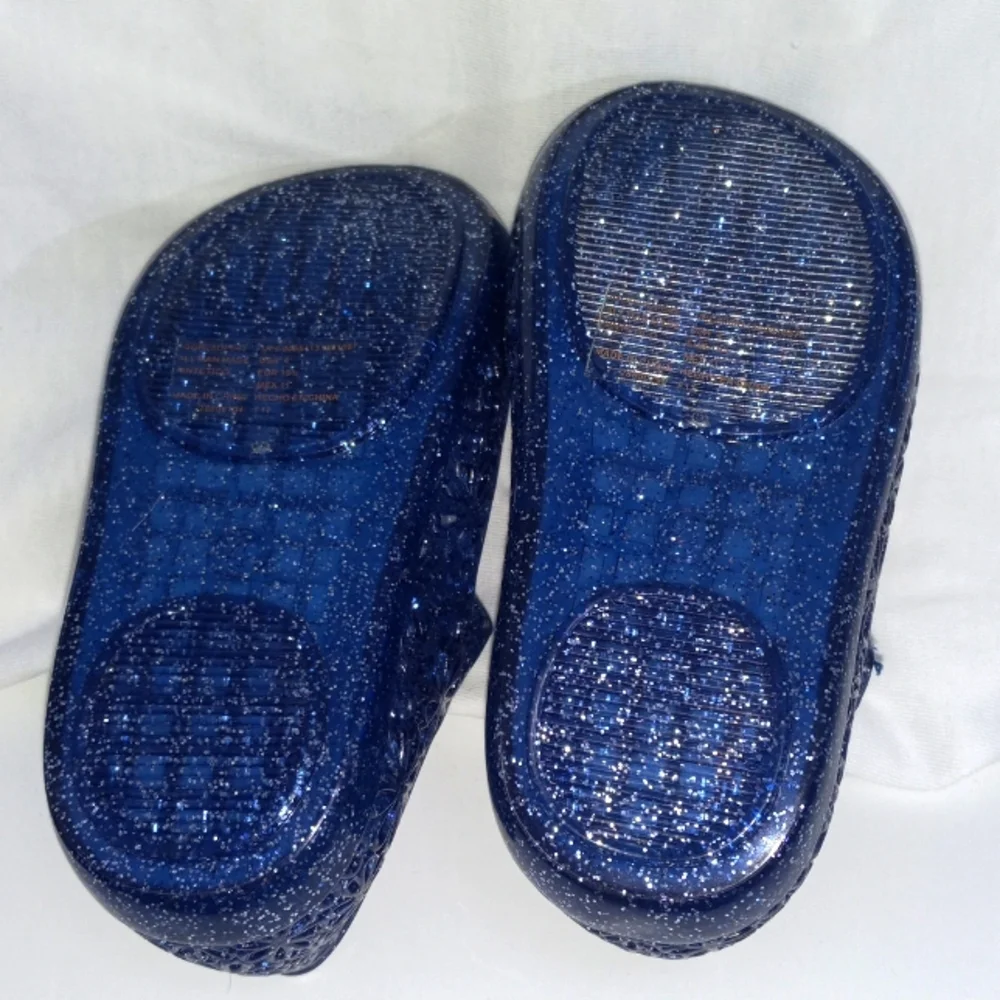 GIRLS NAVY GLITTER SHOES